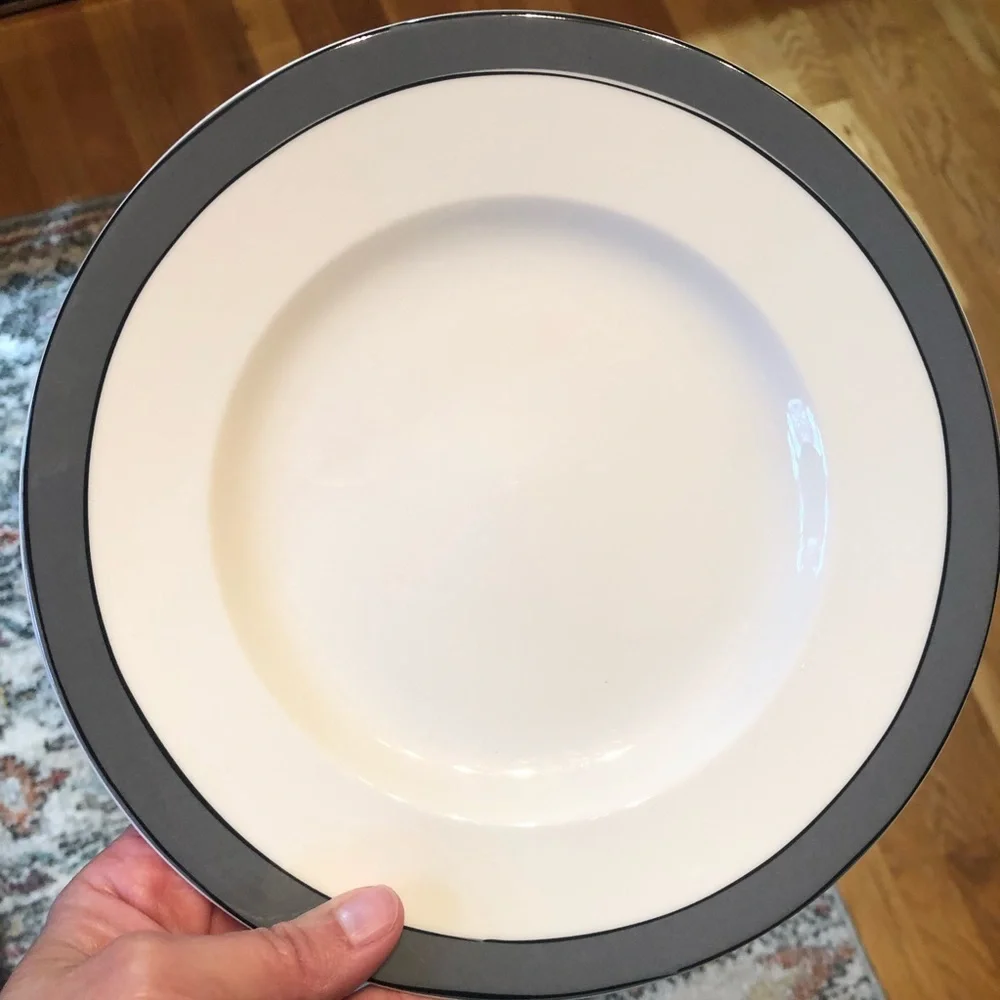 Kate Spade Lenox Gray Block Party Luncheon Plate - Picture 3 of 4